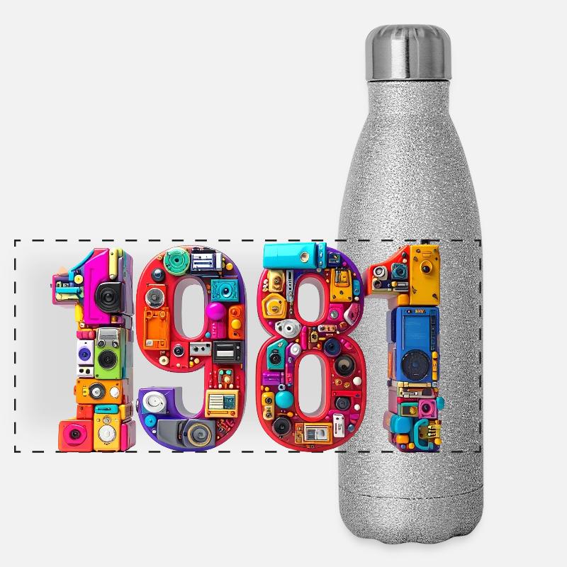 1981 – Date de naissance, diplôme d’études secondaires, mariage, naissance Gourde isotherme panoramique pailletée 500 ml