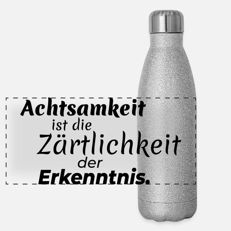 Achtsamkeit Zärtlichkeit Panorama Glitzer Isolierflasche 500 ml