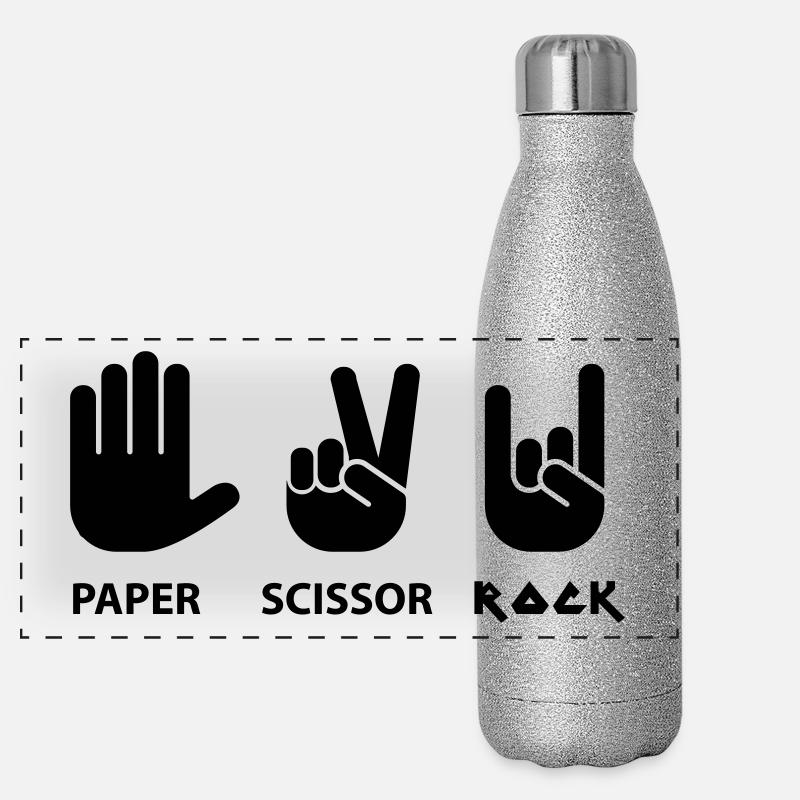 Paper scissors rock c Panoramic Glitter Thermal Bottle 500 ml