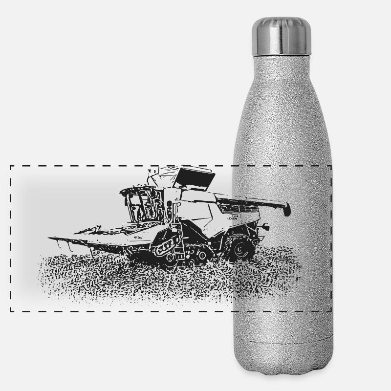 LEXION 8700 TERRA TRAC mit Maispflücker Panorama Glitzer Isolierflasche 500 ml