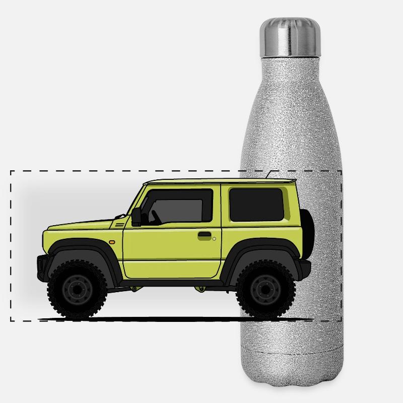 Jimny Yellow Panoramic Glitter Thermal Bottle 500 ml