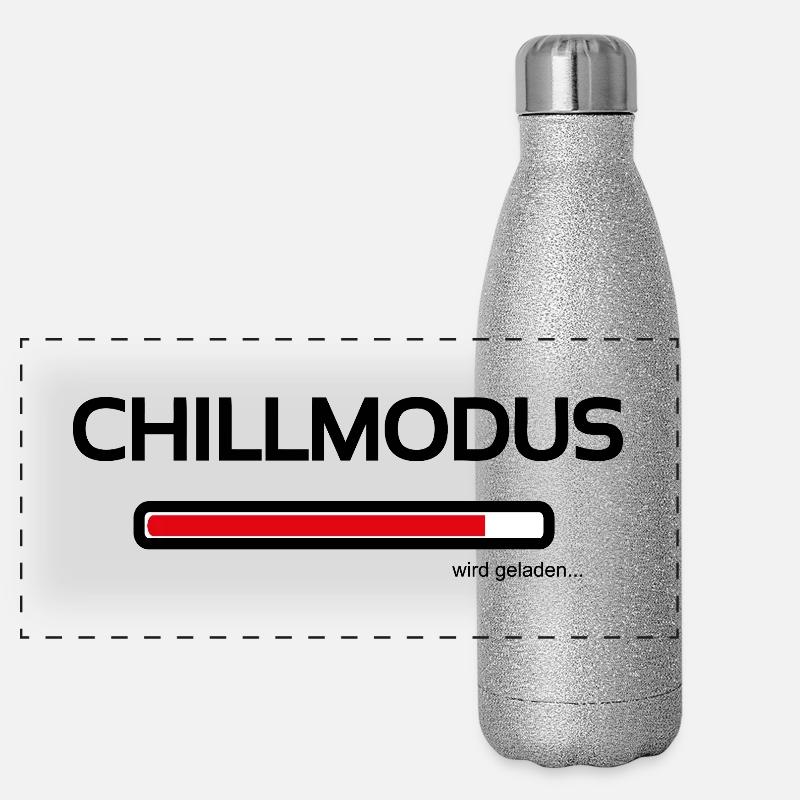 Chillmodus - heute wird nur noch ausgeruht Panorama Glitzer Isolierflasche 500 ml