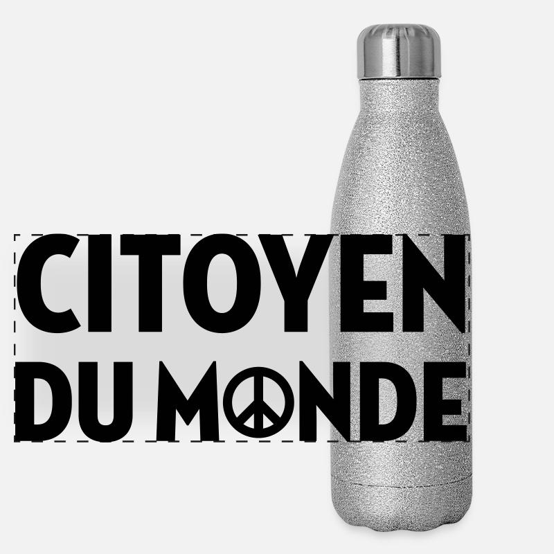 Revolution / Frieden / Menschen / Reise / Grün / Panorama Glitzer Isolierflasche 500 ml