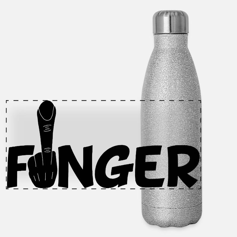 Le doigt (noir) Gourde isotherme panoramique pailletée 500 ml