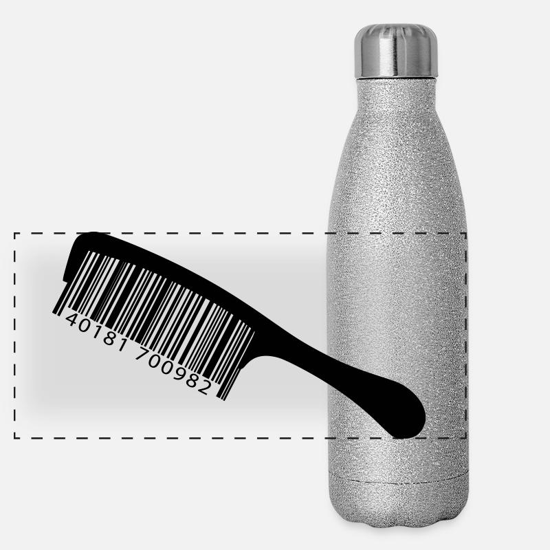 Illustration comb with barcode Panoramic Glitter Thermal Bottle 500 ml