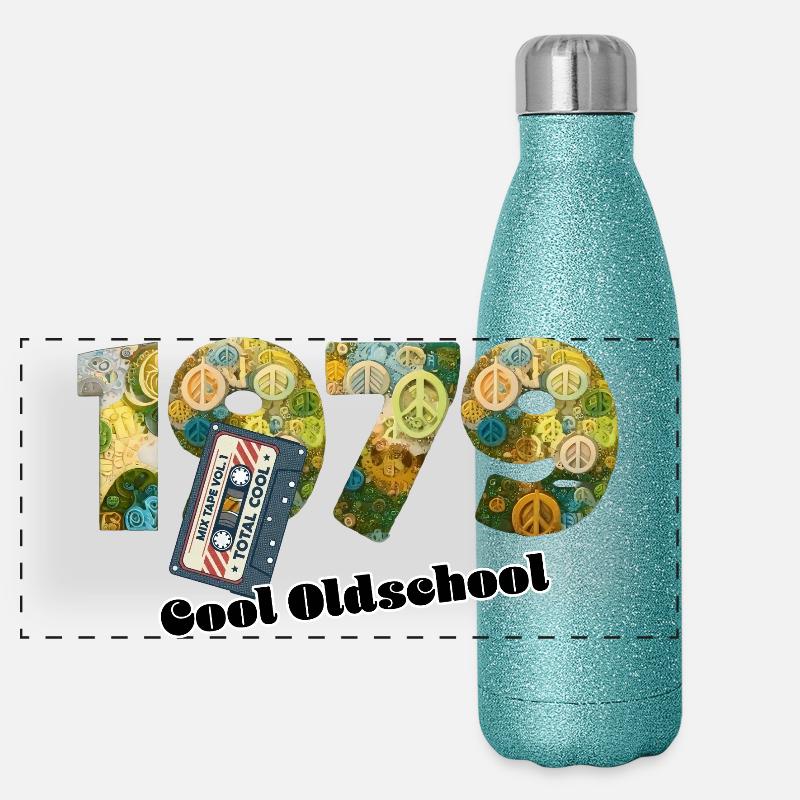 1979 Vintage Retro – Cassette – Cool Olds Gourde isotherme panoramique pailletée 500 ml