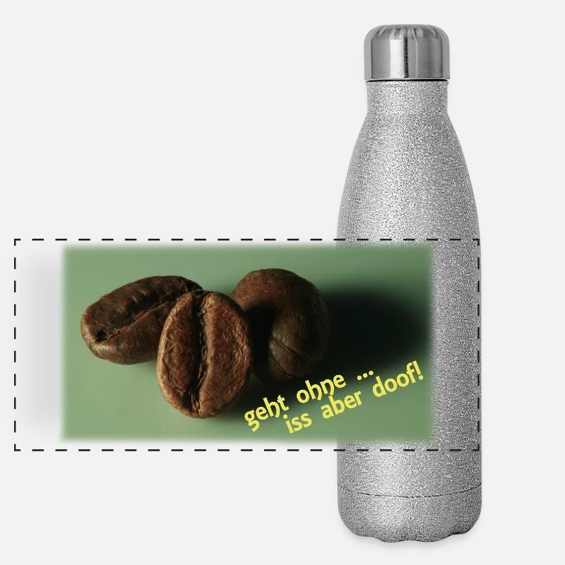Kaffeebohnen Panorama Glitzer Isolierflasche 500 ml