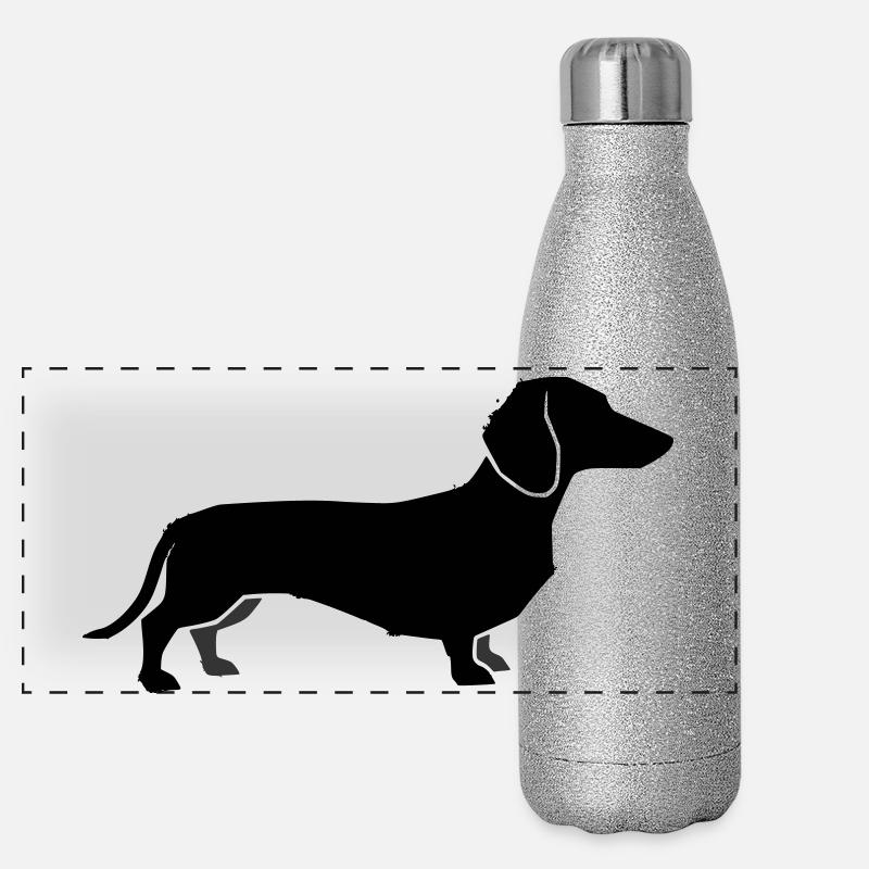 Dackel Hund Silhouette Panorama Glitzer Isolierflasche 500 ml