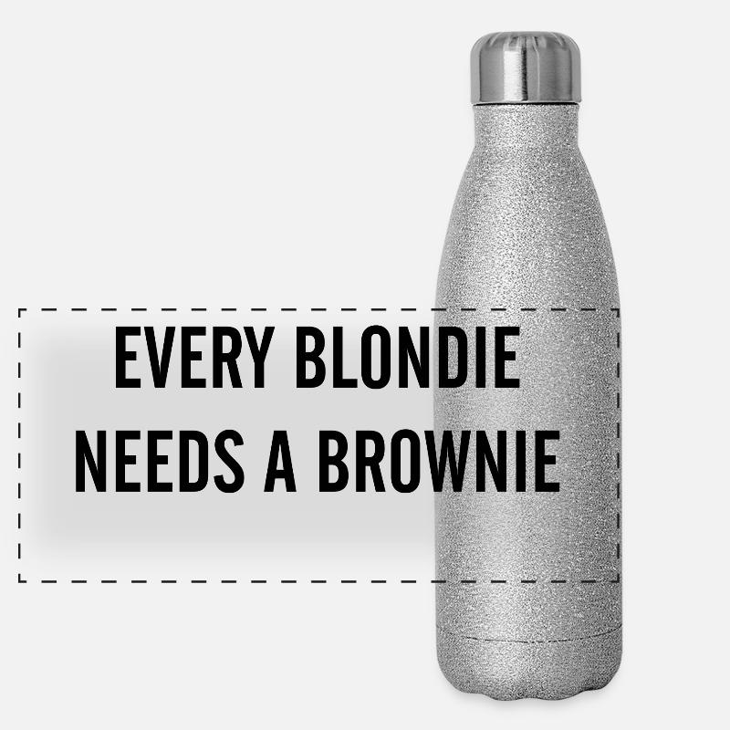 JL EVERY BLONDIE NEEDS A BROWNIE Panorama Glitzer Isolierflasche 500 ml
