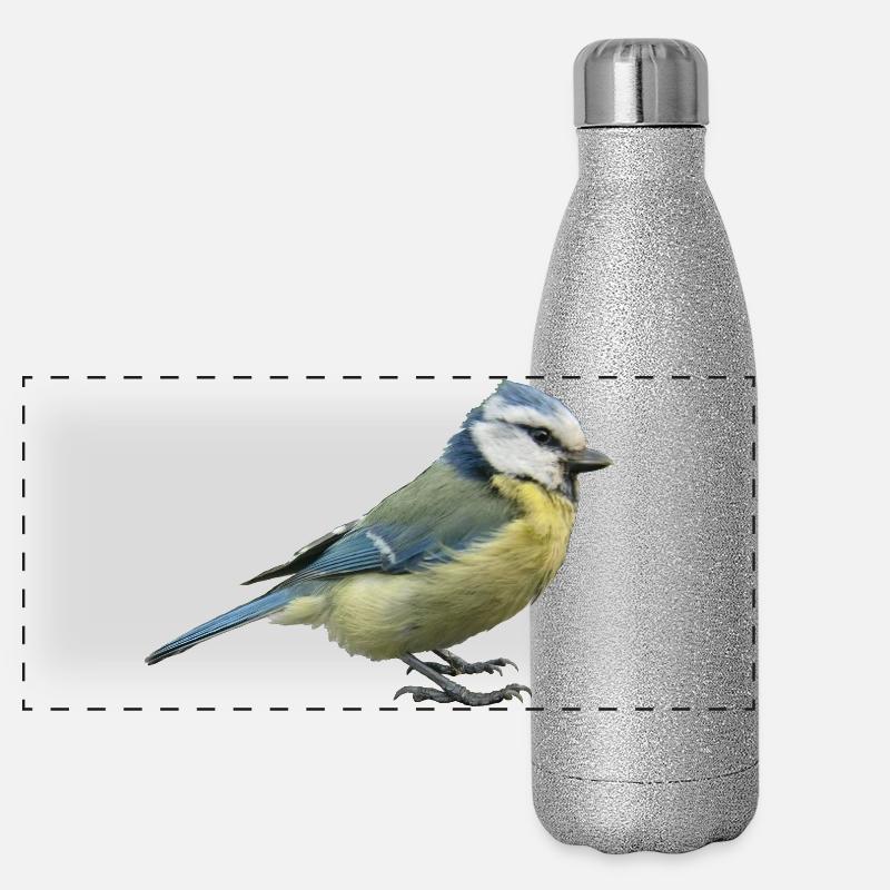 Blue tit 2 Panoramic Glitter Thermal Bottle 500 ml