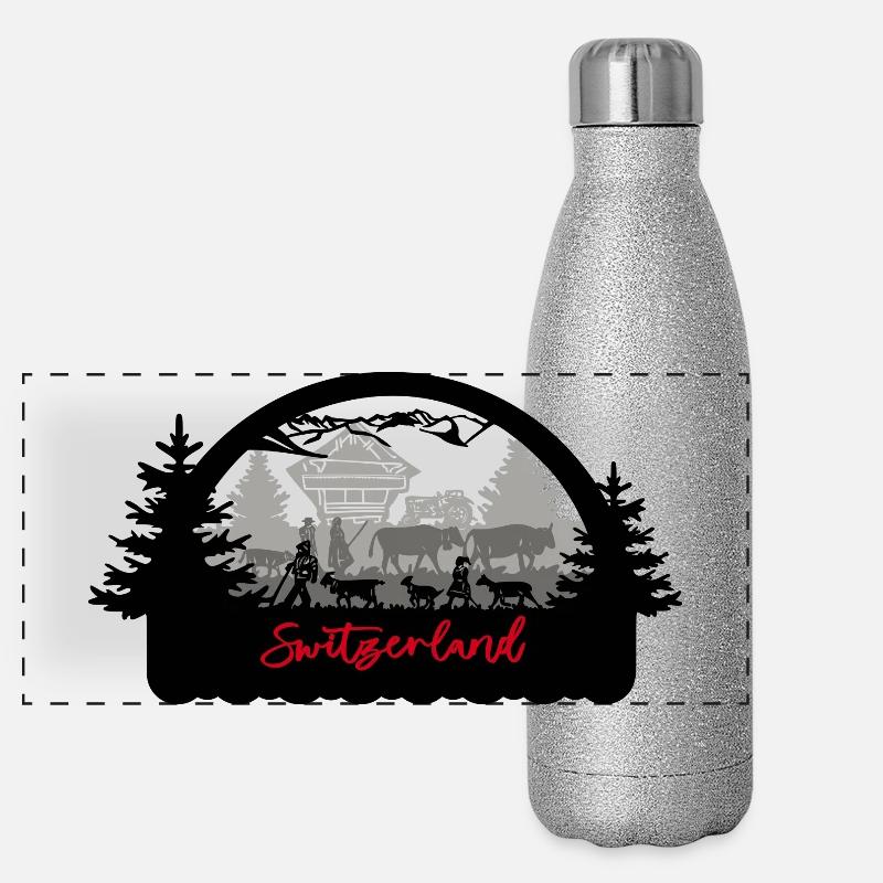 Silhouette Suisse Gourde isotherme panoramique pailletée 500 ml