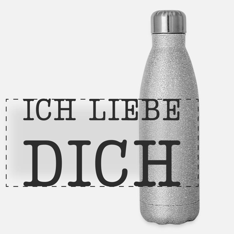Ich liebe dich Panorama Glitzer Isolierflasche 500 ml