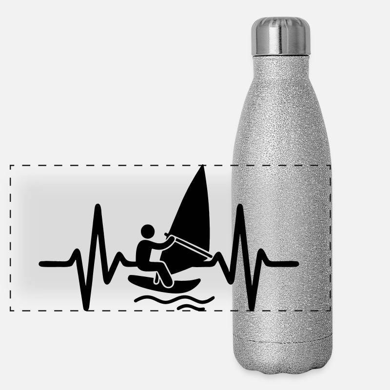 Battement de cœur de planche à voile Gourde isotherme panoramique pailletée 500 ml