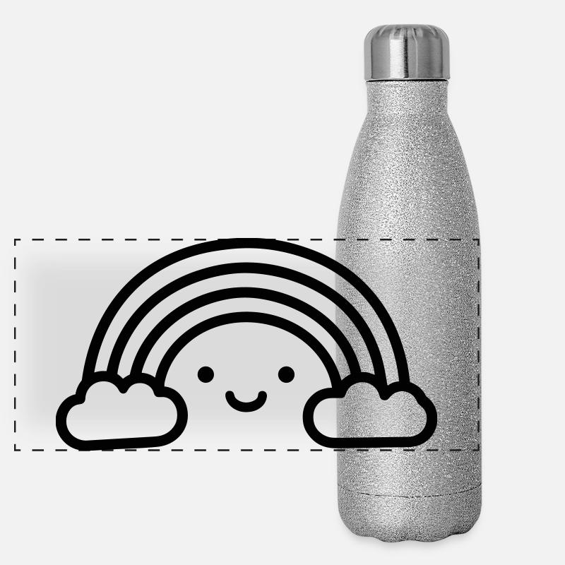 arc en ciel Gourde isotherme panoramique pailletée 500 ml