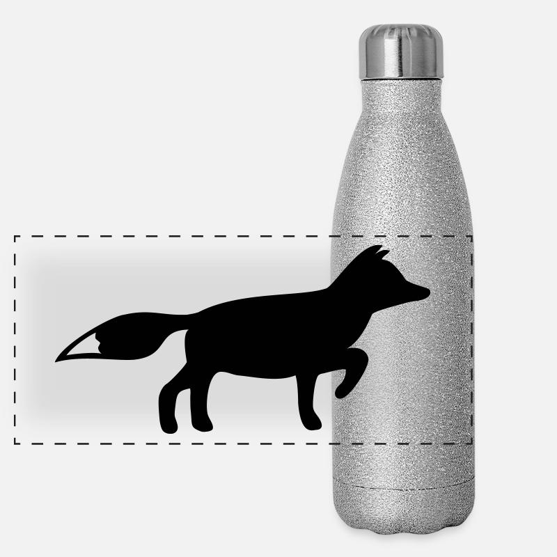 Ein Fuchs oder Füchsin Panorama Glitzer Isolierflasche 500 ml