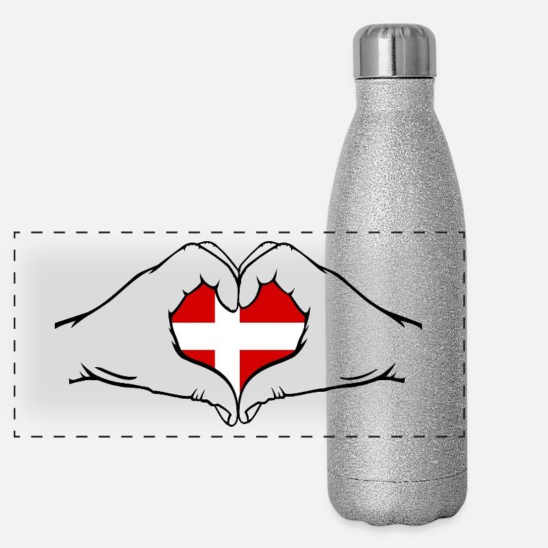 Danemark Forme de coeur Gourde isotherme panoramique pailletée 500 ml