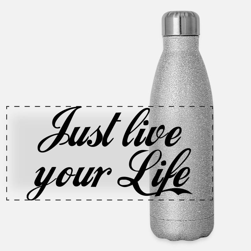 Live your Life Panorama Glitzer Isolierflasche 500 ml
