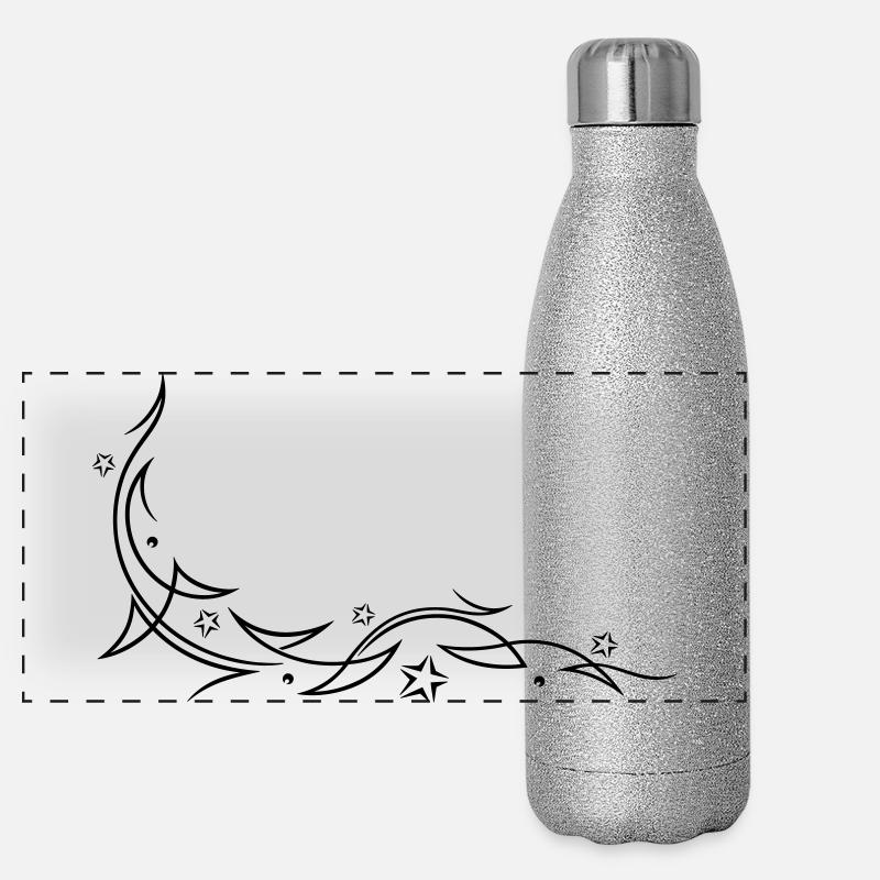 Tribal mit Sternen Panorama Glitzer Isolierflasche 500 ml