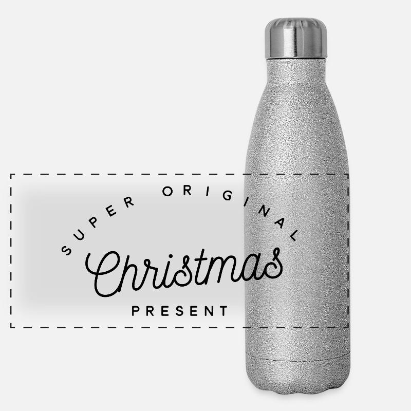 Super Original Christmas Present | Minimalist Text Panoramic Glitter Thermal Bottle 500 ml
