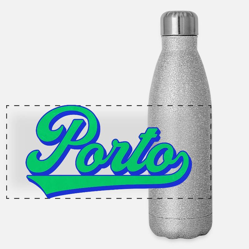 Porto Neon Script Rétro Gourde isotherme panoramique pailletée 500 ml