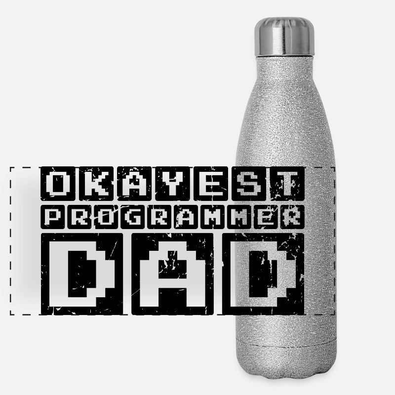 Programmierer Papa Panorama Glitzer Isolierflasche 500 ml