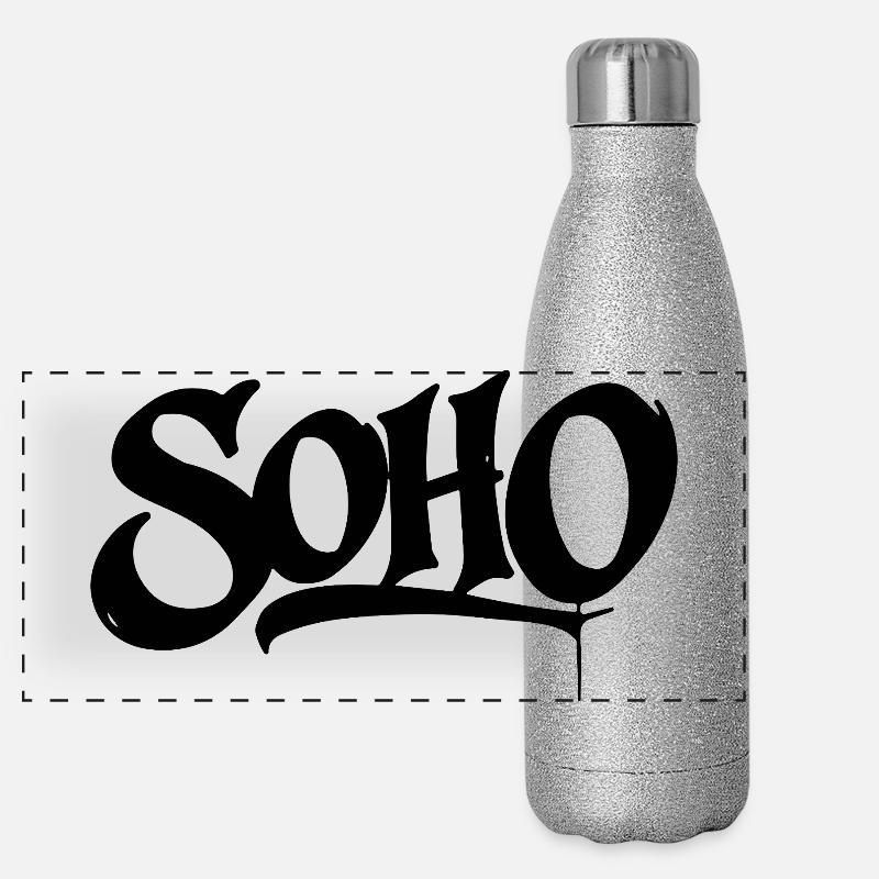 Soho Graffiti Shirt Design Panoramic Glitter Thermal Bottle 500 ml