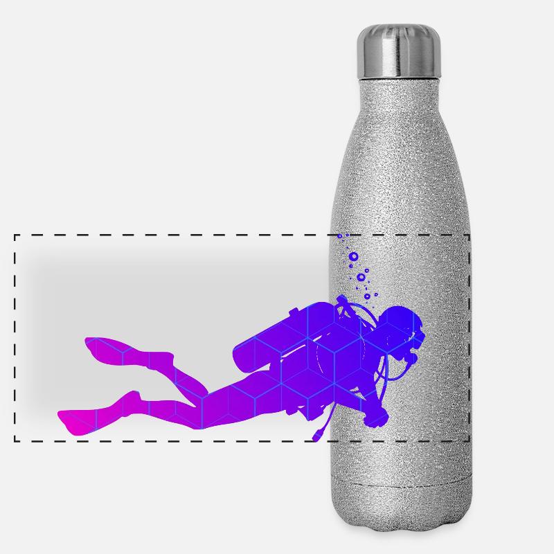 Great diving gift for diving Panoramic Glitter Thermal Bottle 500 ml