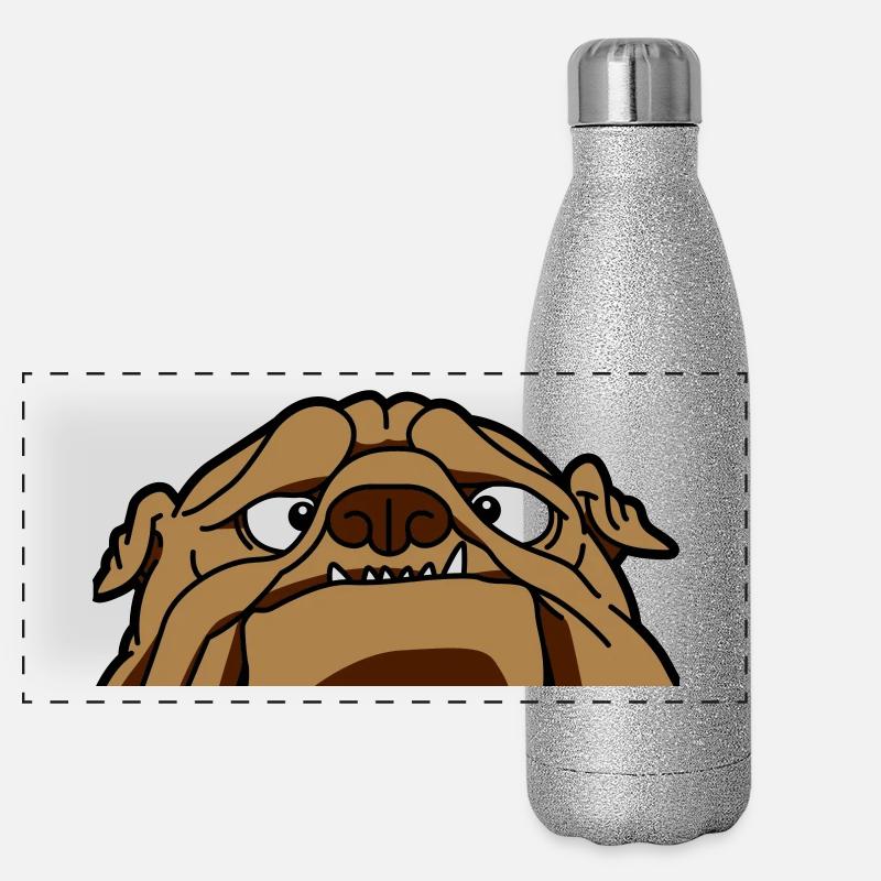 Un bouledogue anglais Gourde isotherme panoramique pailletée 500 ml