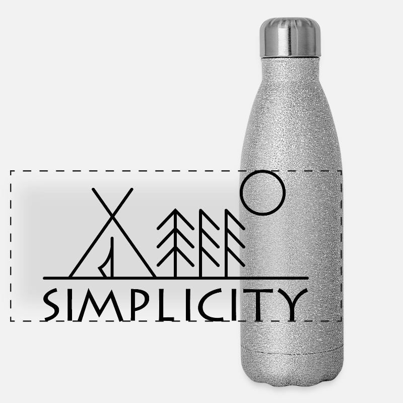 simplicité forêt nature minimalisme symbole logo Gourde isotherme panoramique pailletée 500 ml