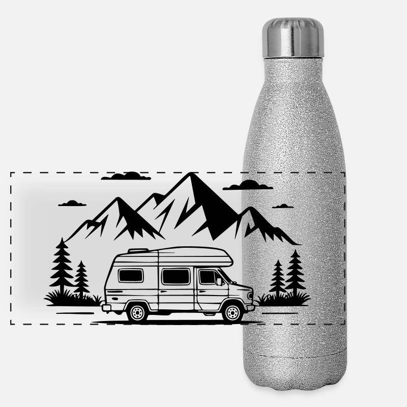 Camping Panorama Glitzer Isolierflasche 500 ml