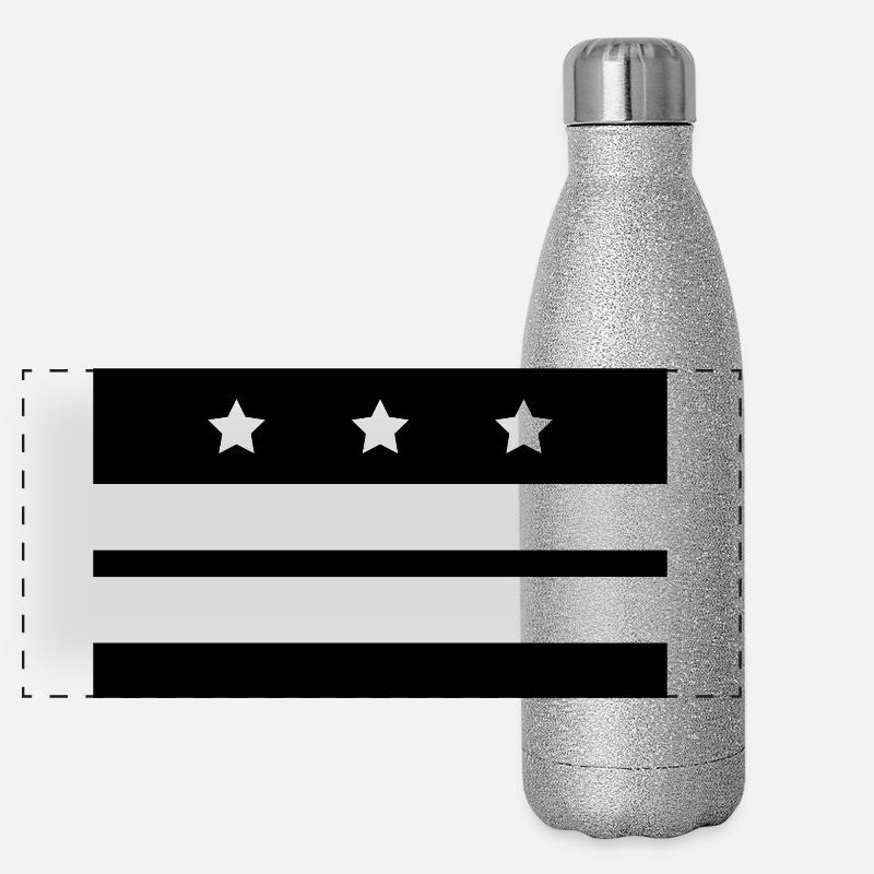 Drapeau de Washington Gourde isotherme panoramique pailletée 500 ml
