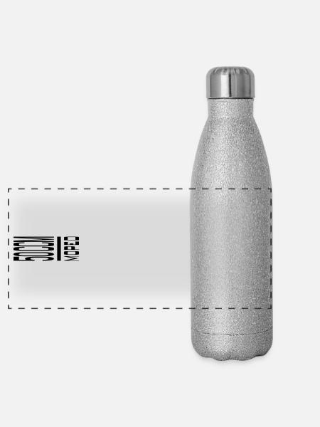 50 ccm Moped Emblem - Panorama Glitzer Isolierflasche 500 ml - Silber Glitzer