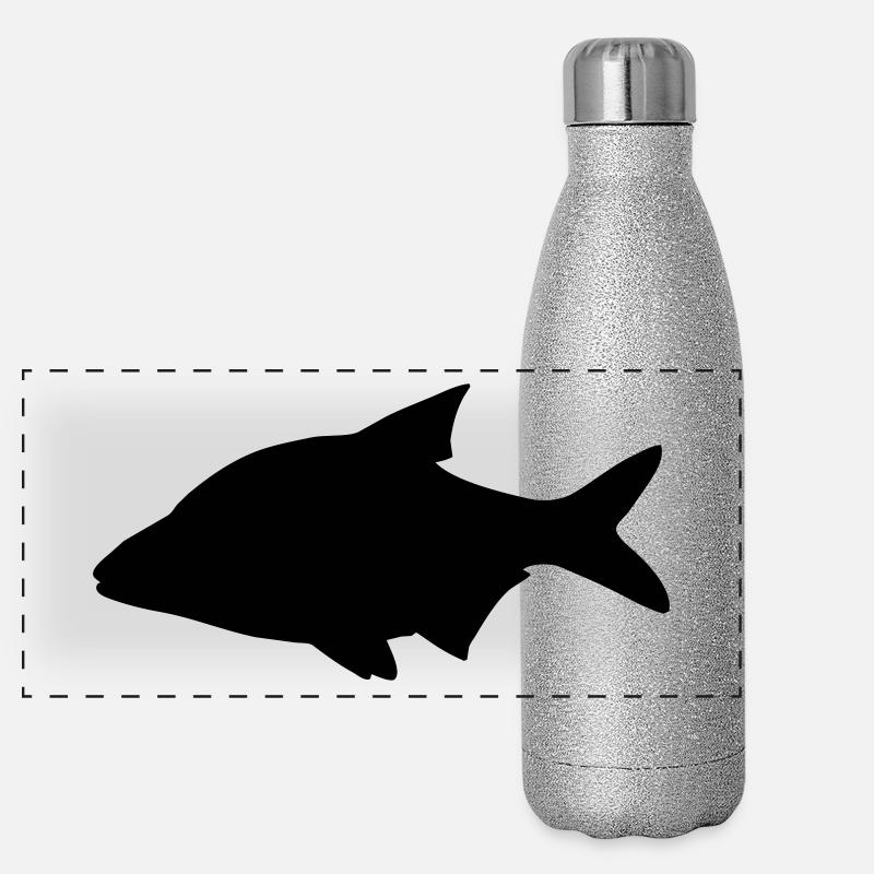 Fisch-Silhouette Brassen Panorama Glitzer Isolierflasche 500 ml