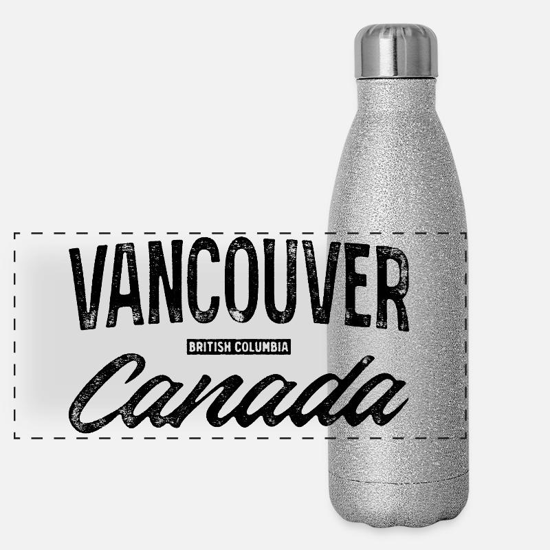 Vancouver, Canada, Rétro Lettering Design Gourde isotherme panoramique pailletée 500 ml