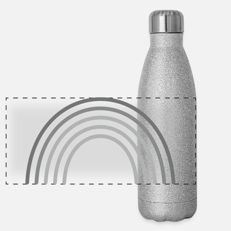 Arc-en-ciel Gourde isotherme panoramique pailletée 500 ml