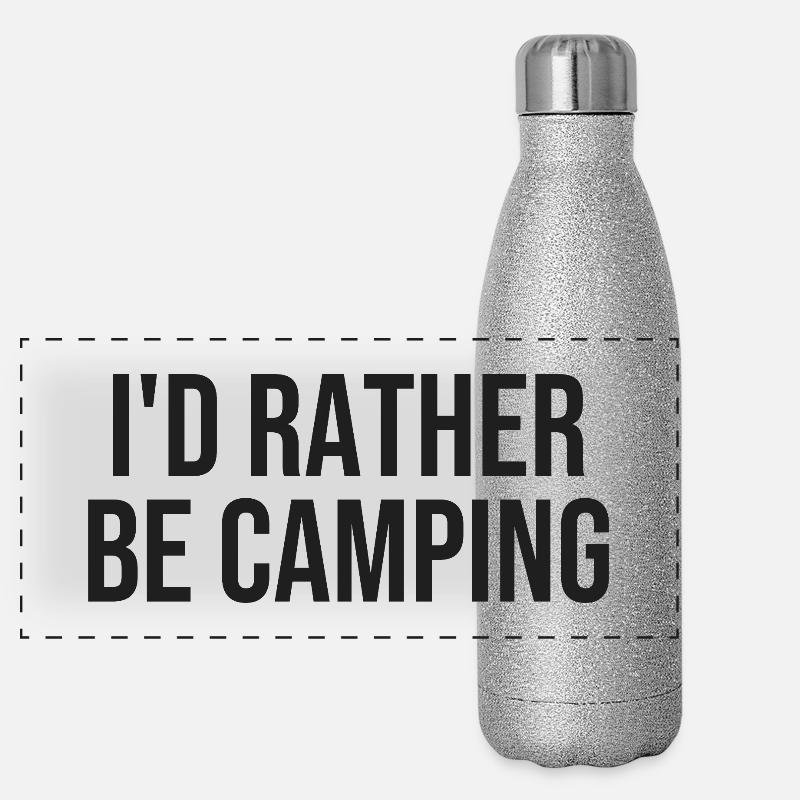 Lieber Camping als Drinnen Panorama Glitzer Isolierflasche 500 ml