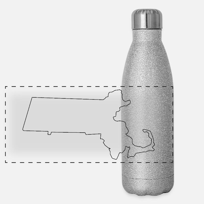 Carte panoramique du Massachusetts Gourde isotherme panoramique pailletée 500 ml
