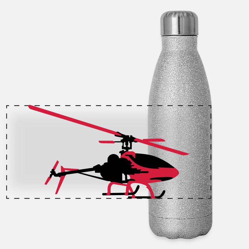 Hubschrauber Panorama Glitzer Isolierflasche 500 ml