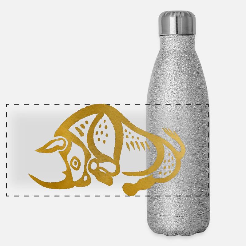 Rhino Glyph Panoramic Glitter Thermal Bottle 500 ml