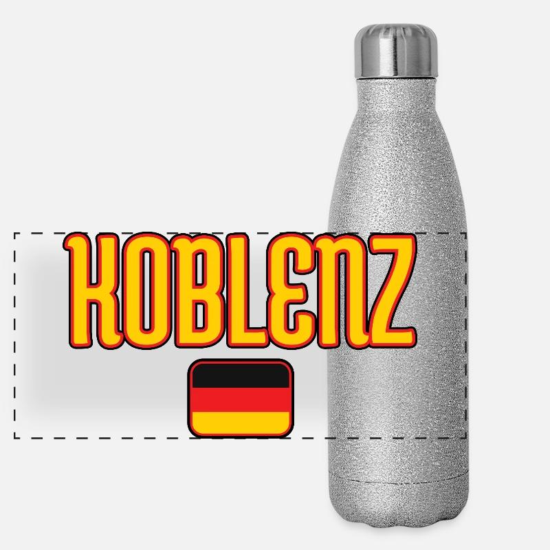 Coblence Allemagne Drapeau Design Gourde isotherme panoramique pailletée 500 ml