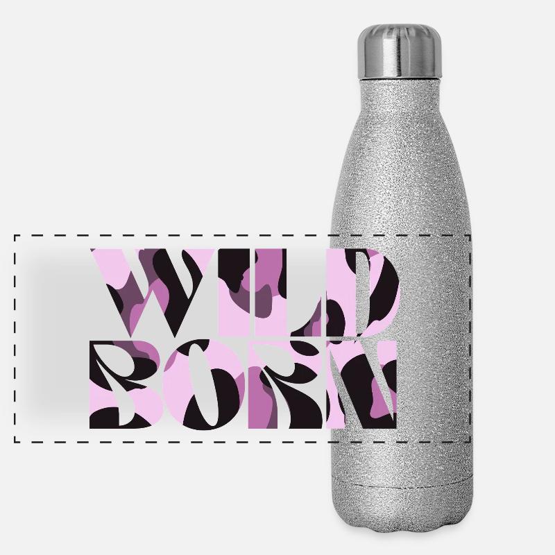 Wild Born Pattern Camouflage Design Panoramic Glitter Thermal Bottle 500 ml
