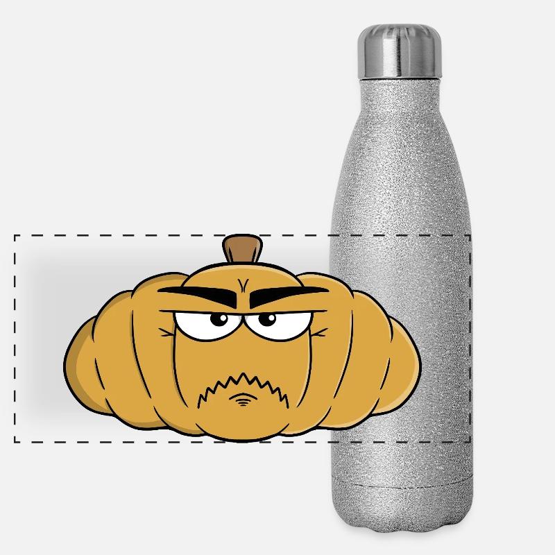 Expressive Furious Grumpy Pumpkin Gourde isotherme panoramique pailletée 500 ml