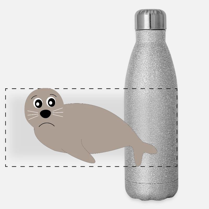 phoques phoques phoques animaux Gourde isotherme panoramique pailletée 500 ml