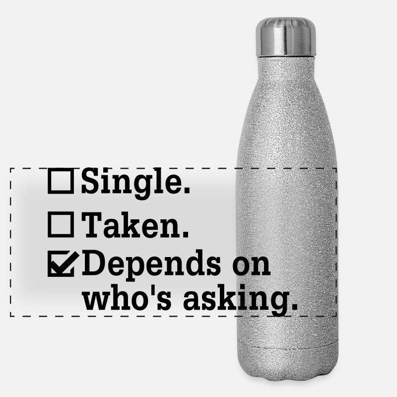 Single? - Junggesellenabschied Party Crew Panorama Glitzer Isolierflasche 500 ml