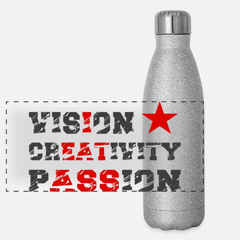 Vision Creativity Passion I Eat Ass Funny Meme Panoramic Glitter Thermal Bottle 500 ml