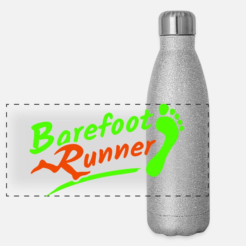 Barfuß Läufer Barefoot Runner 2005 2-farbig Panorama Glitzer Isolierflasche 500 ml