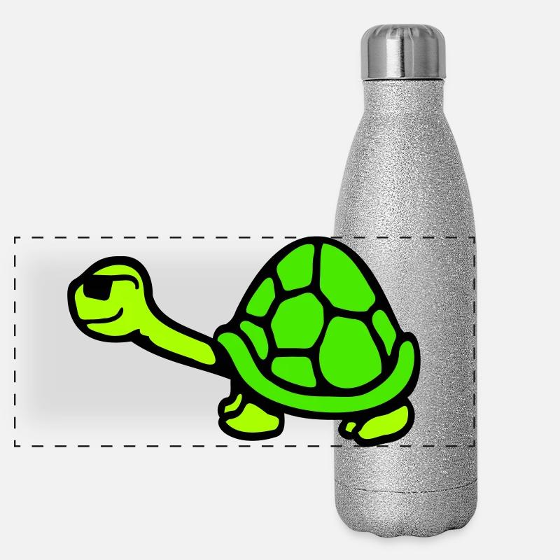 Turtle Sunglasses Cool Smiles Happy Panoramic Glitter Thermal Bottle 500 ml