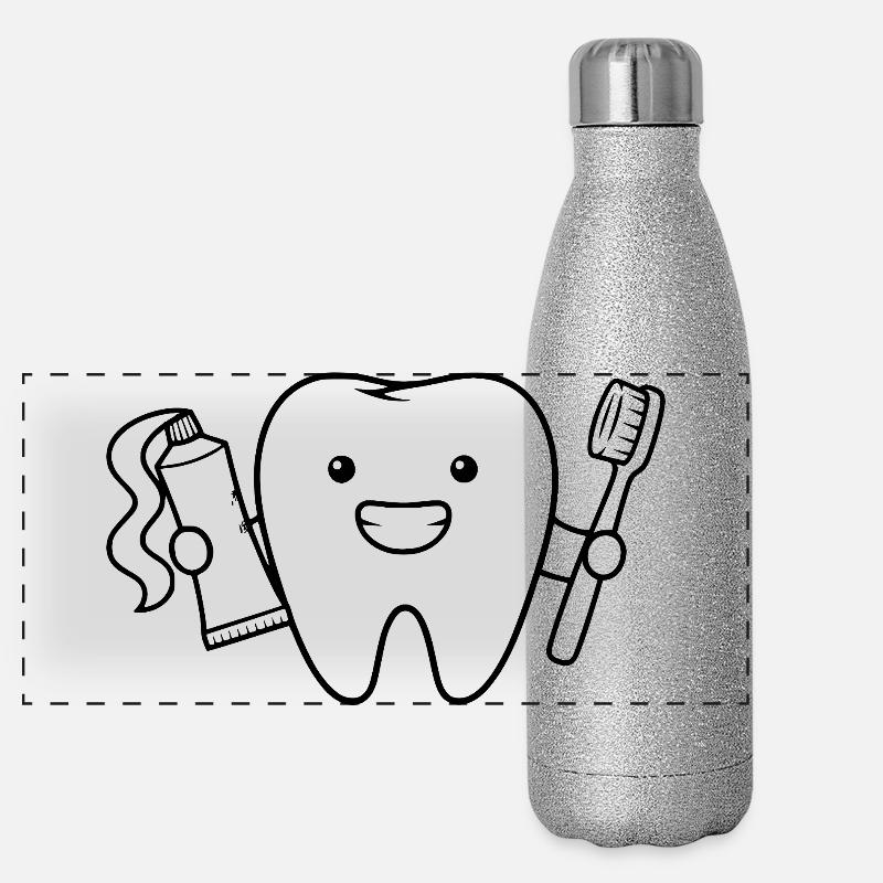 Dent mignonne avec brosse à dents Gourde isotherme panoramique pailletée 500 ml