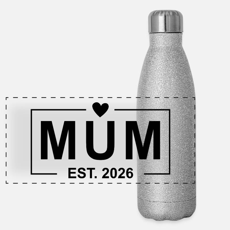 Mum Est. 2026 Panoramic Glitter Thermal Bottle 500 ml