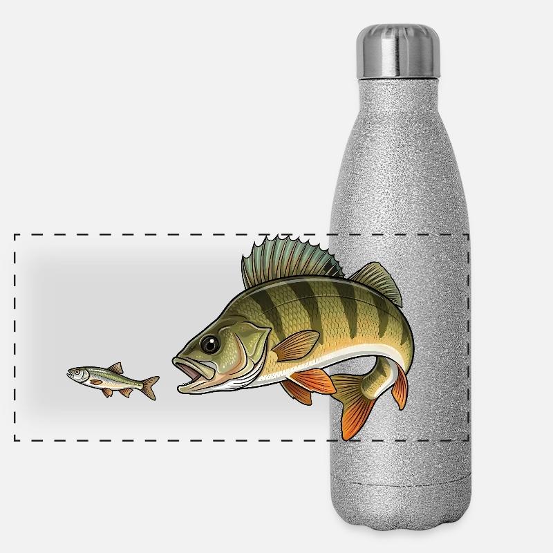 La perche chasse le poisson Gourde isotherme panoramique pailletée 500 ml